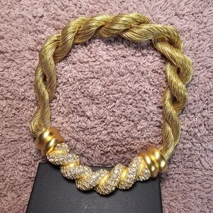 AUTHENTIC Givenchy Vintage‎ Chunky Gold Necklace with Matching Clip On Earrings